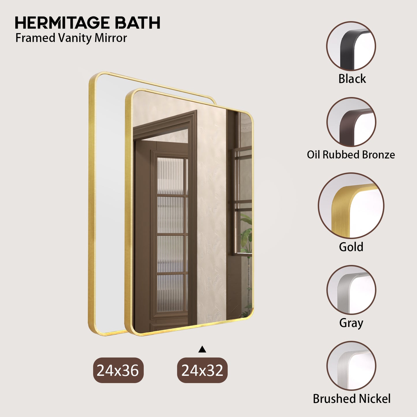 Cosy 24 in. W x 32 in. H Rectangular Framed Wall Bathroom Vanity Mirror