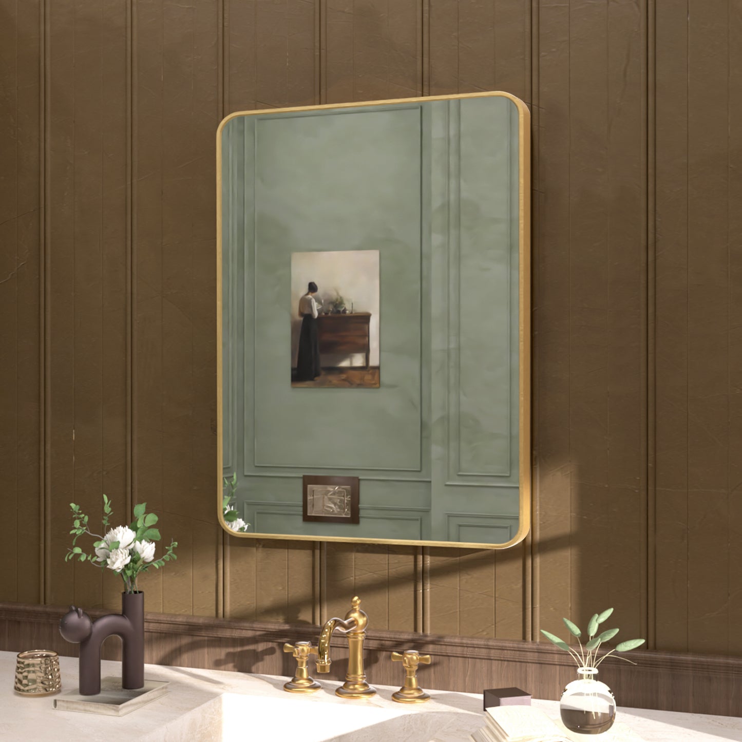 Cosy 24 in. W x 32 in. H Rectangular Framed Wall Bathroom Vanity Mirror