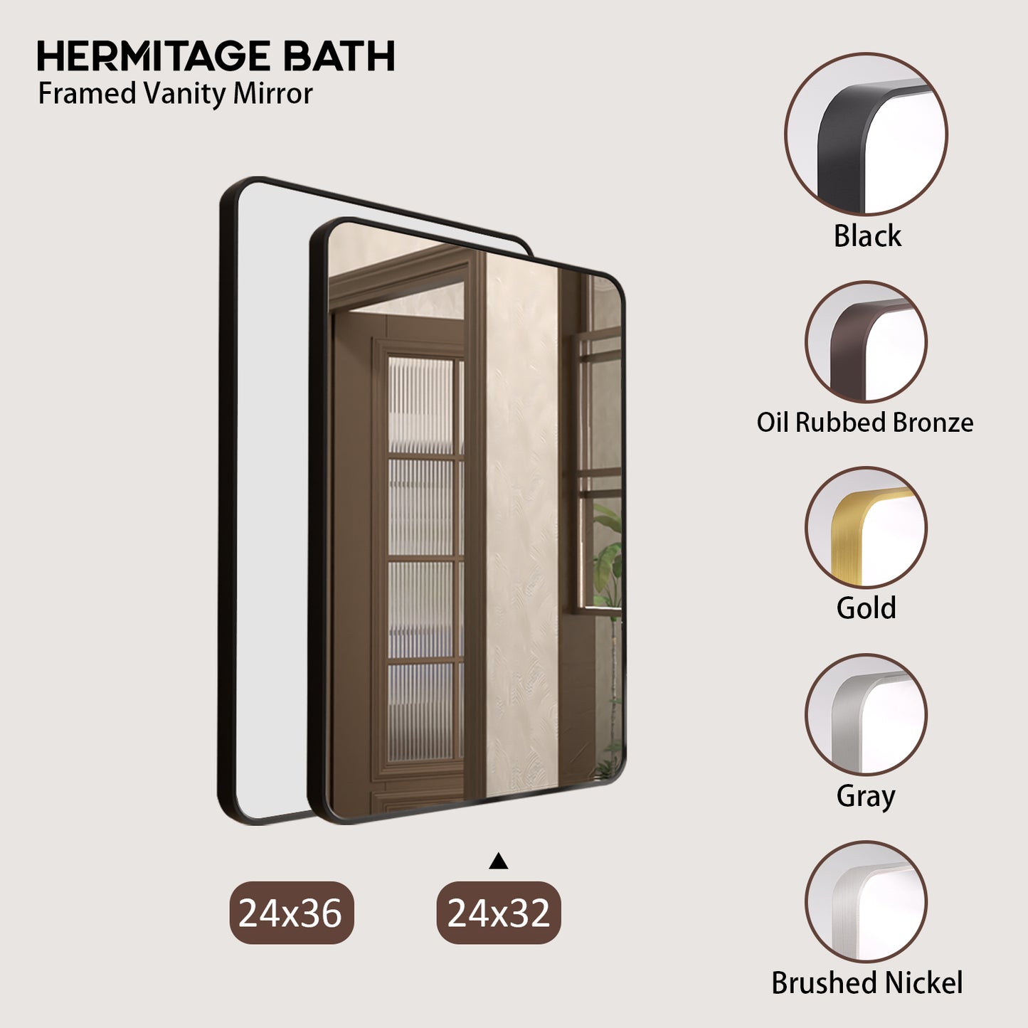 Cosy 24 in. W x 32 in. H Rectangular Framed Wall Bathroom Vanity Mirror