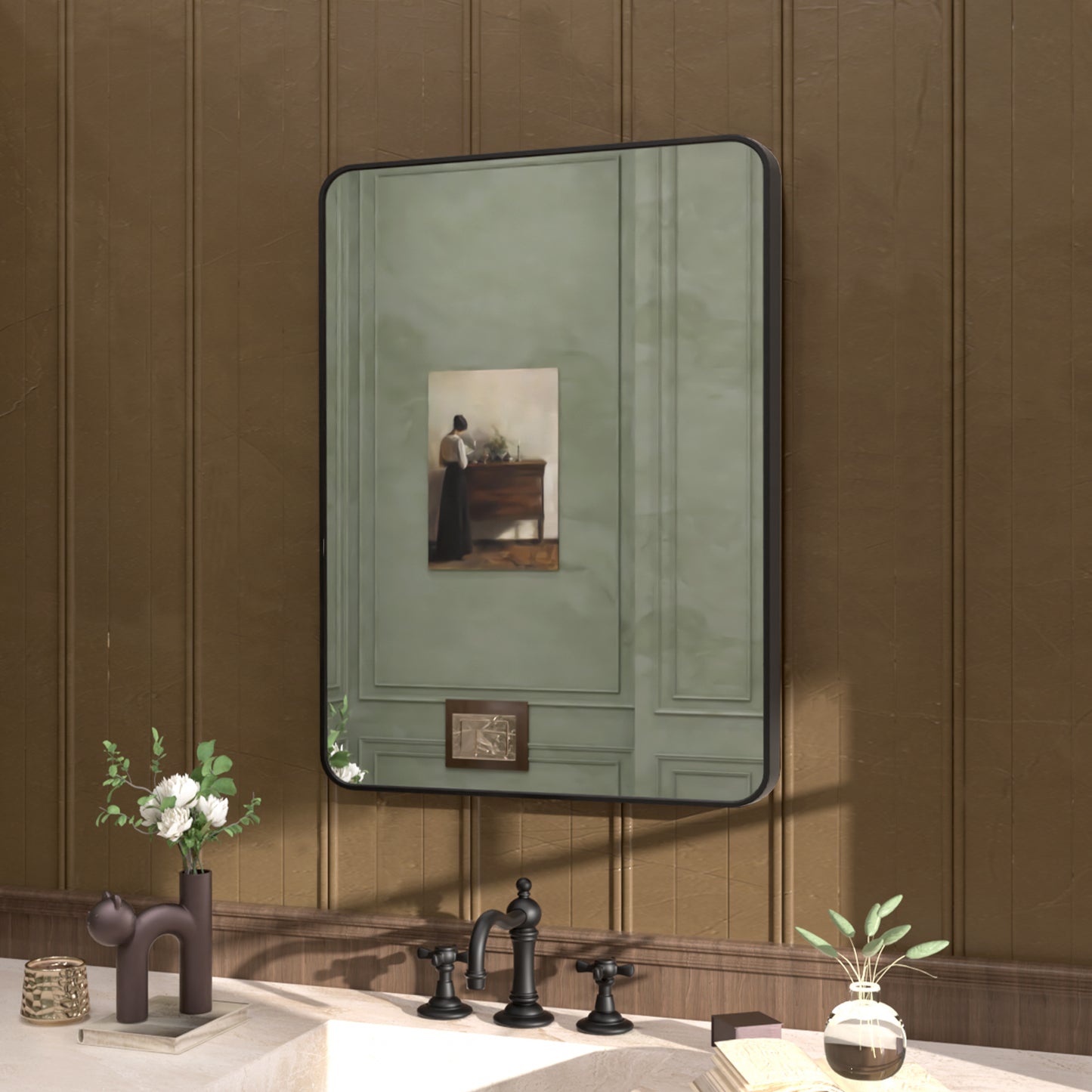 Cosy 24 in. W x 32 in. H Rectangular Framed Wall Bathroom Vanity Mirror