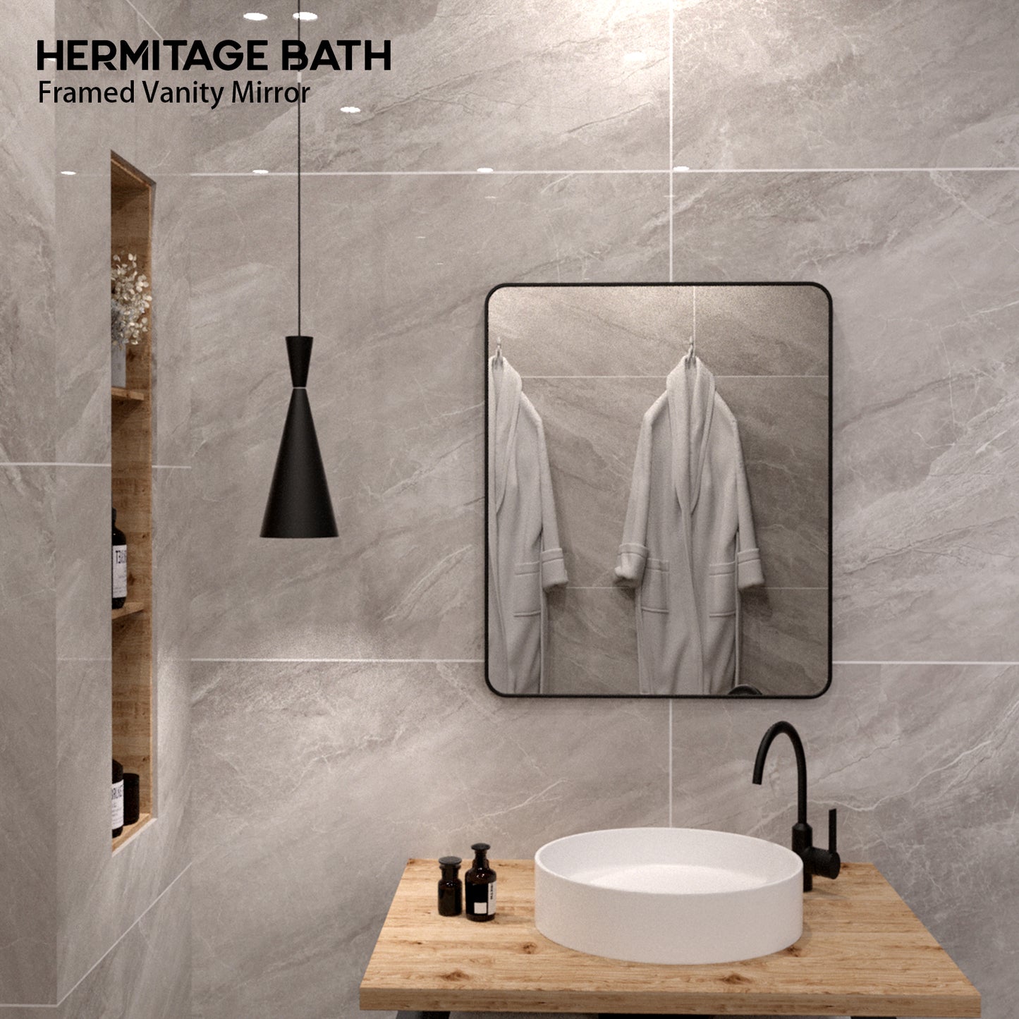 Cosy 24 in. W x 36 in. H Rectangular Framed Wall Bathroom Vanity Mirror