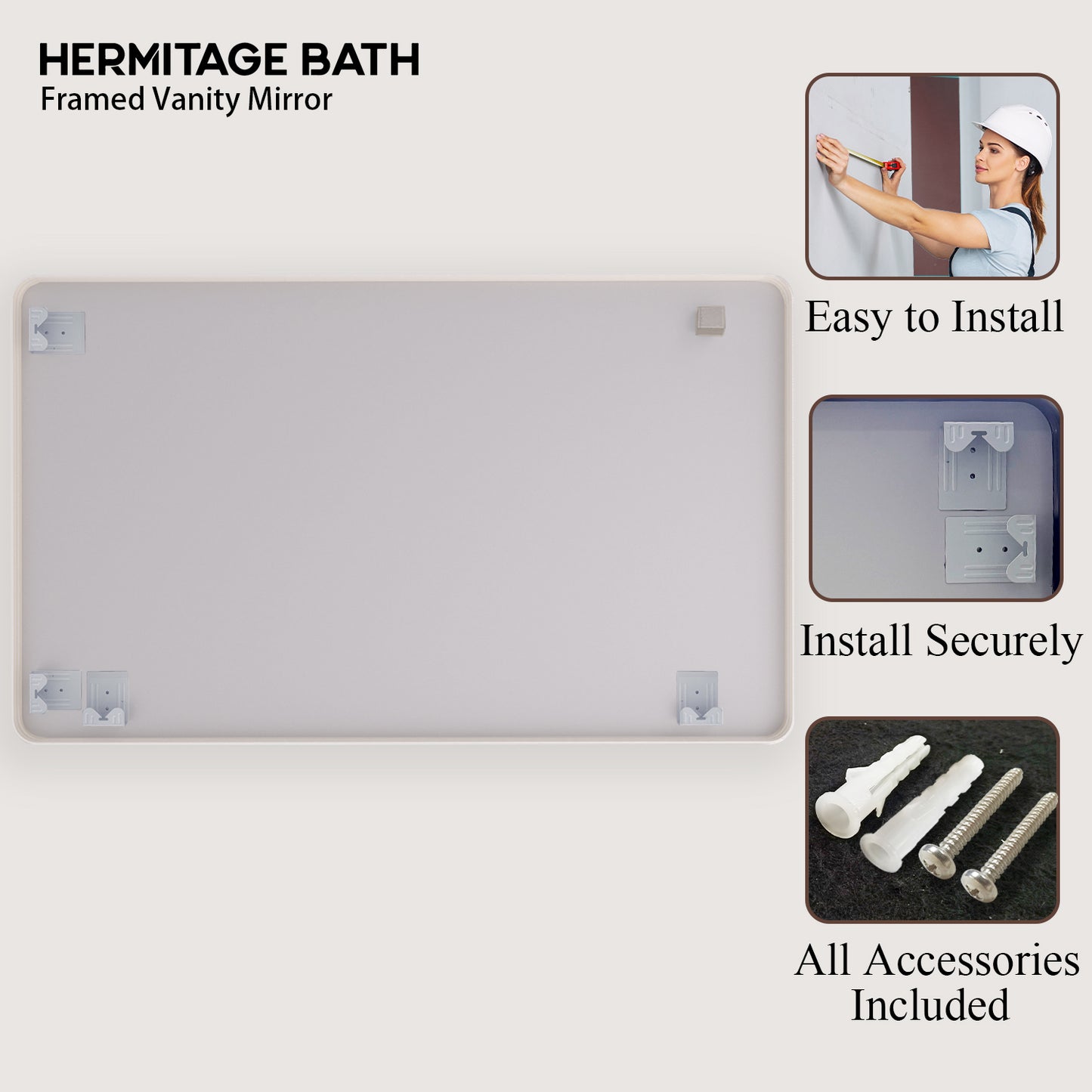 Cosy 60 in. W x 36 in. H Rectangular Framed Wall Bathroom Vanity Mirror