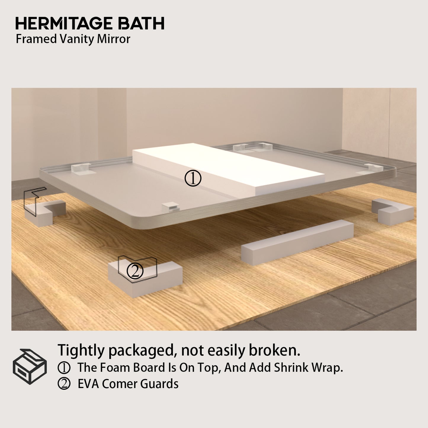 Cosy 60 in. W x 36 in. H Rectangular Framed Wall Bathroom Vanity Mirror