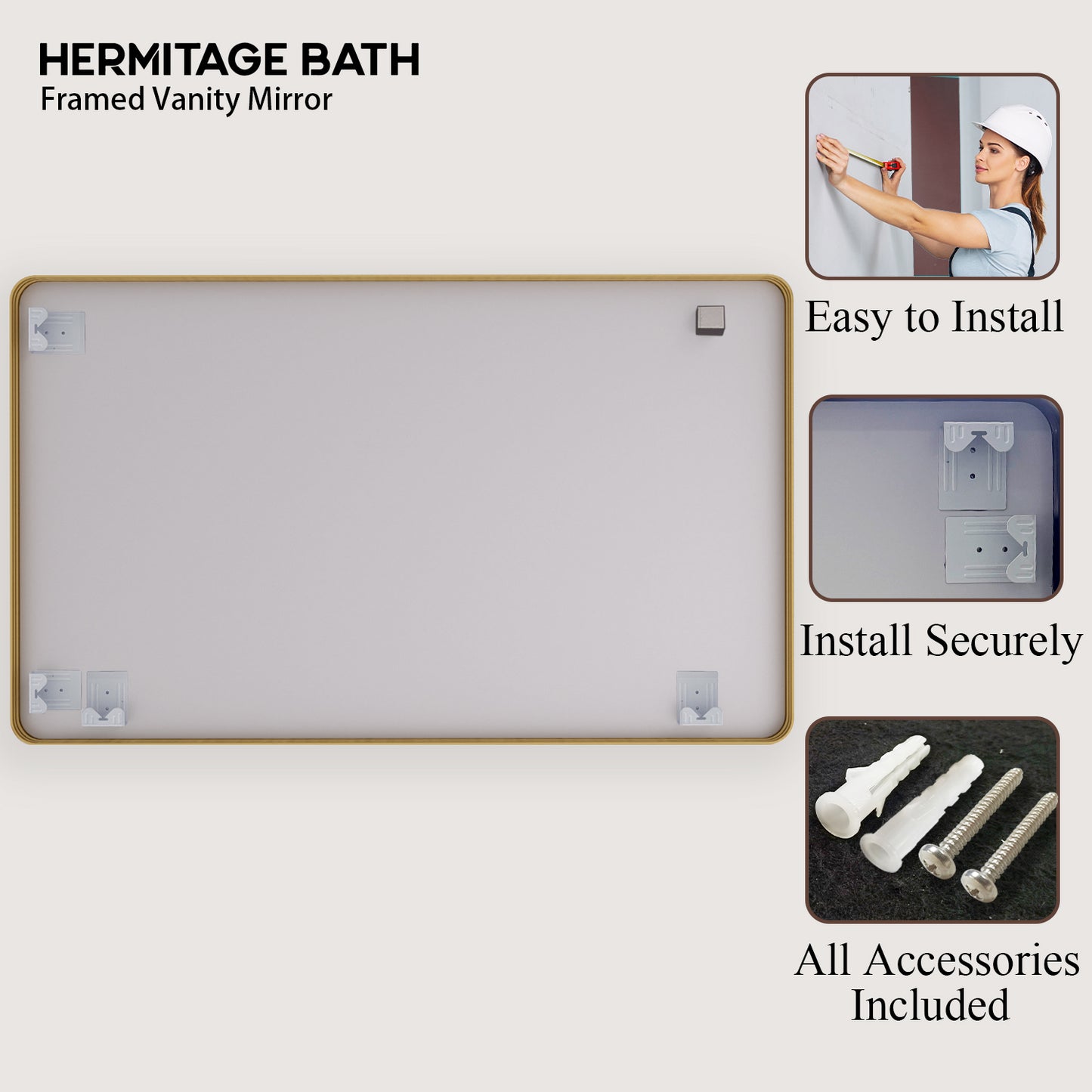 Cosy 60 in. W x 36 in. H Rectangular Framed Wall Bathroom Vanity Mirror