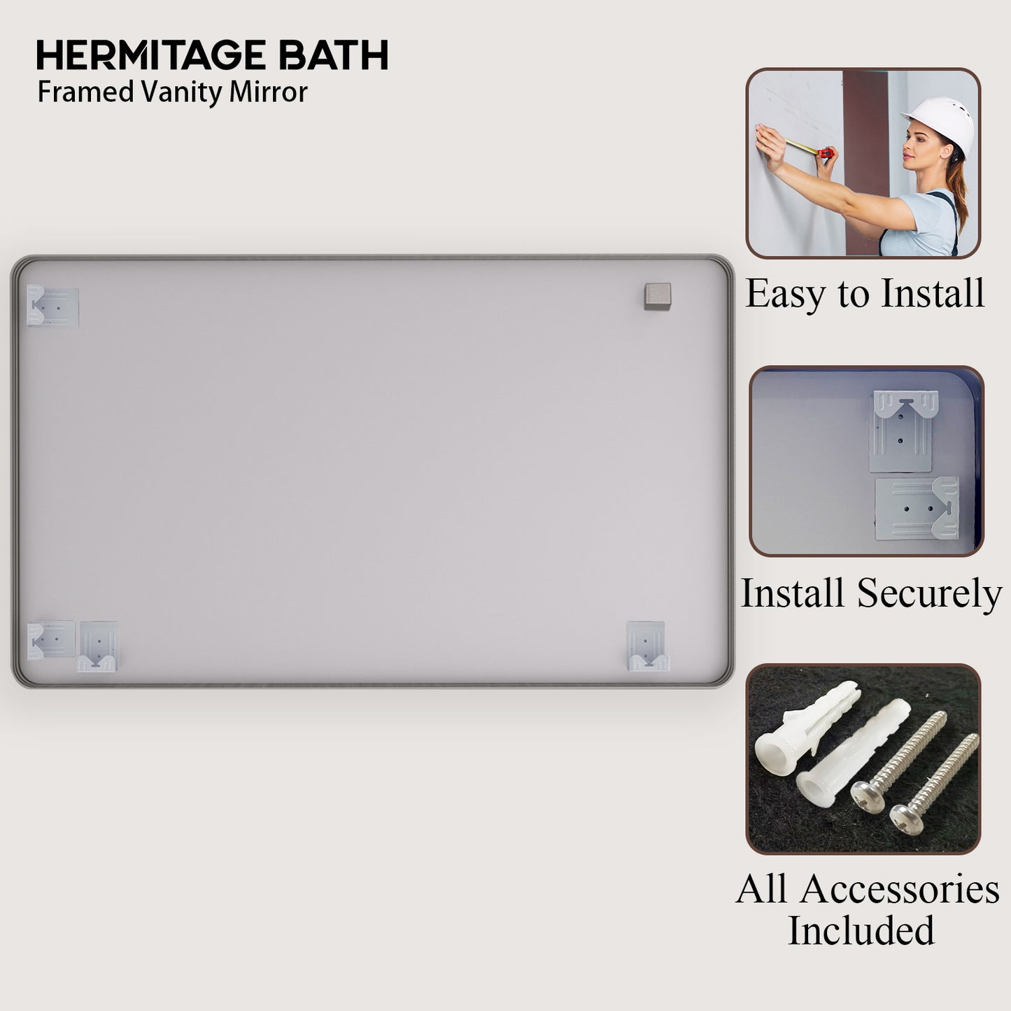 Cosy 60 in. W x 36 in. H Rectangular Framed Wall Bathroom Vanity Mirror