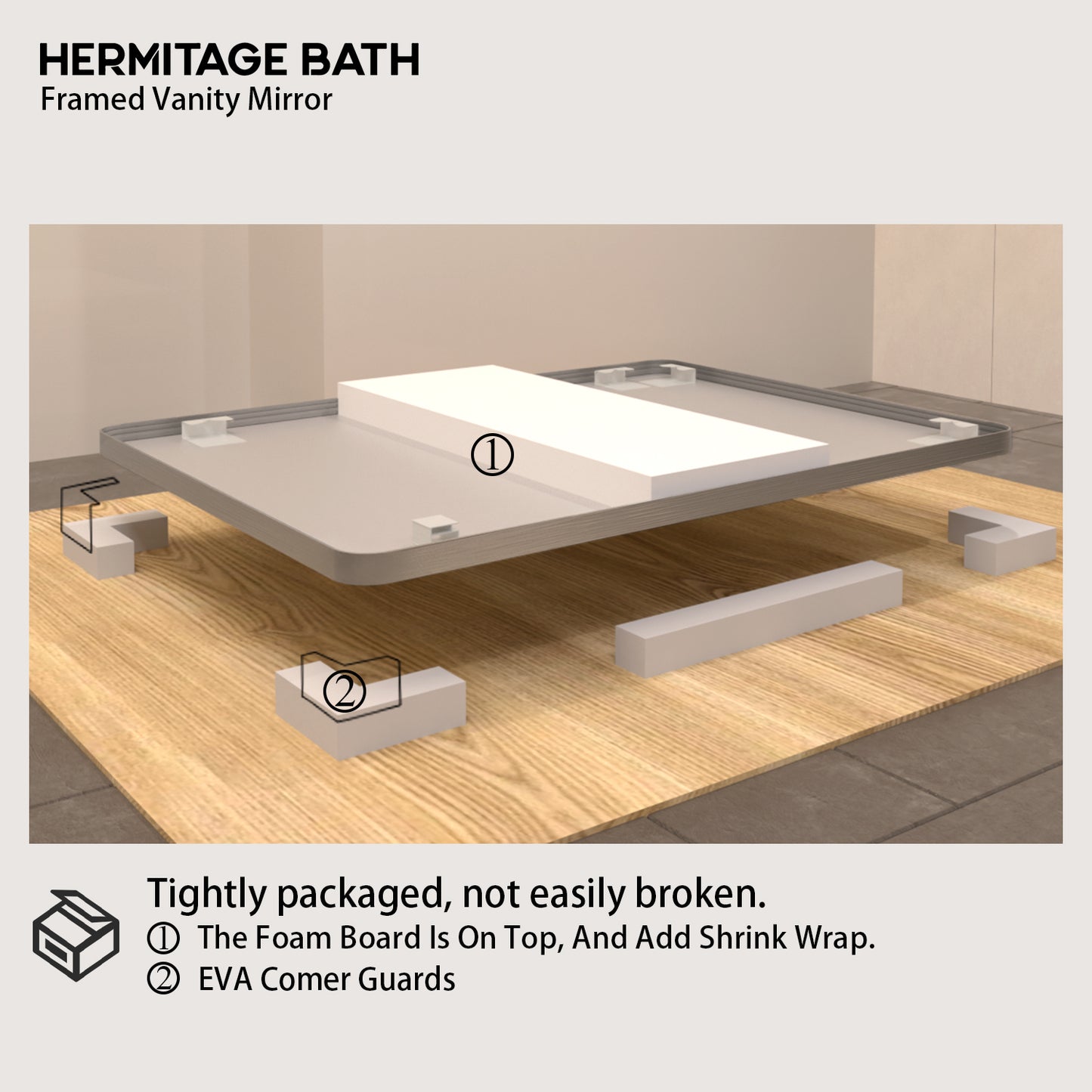 Cosy 60 in. W x 36 in. H Rectangular Framed Wall Bathroom Vanity Mirror