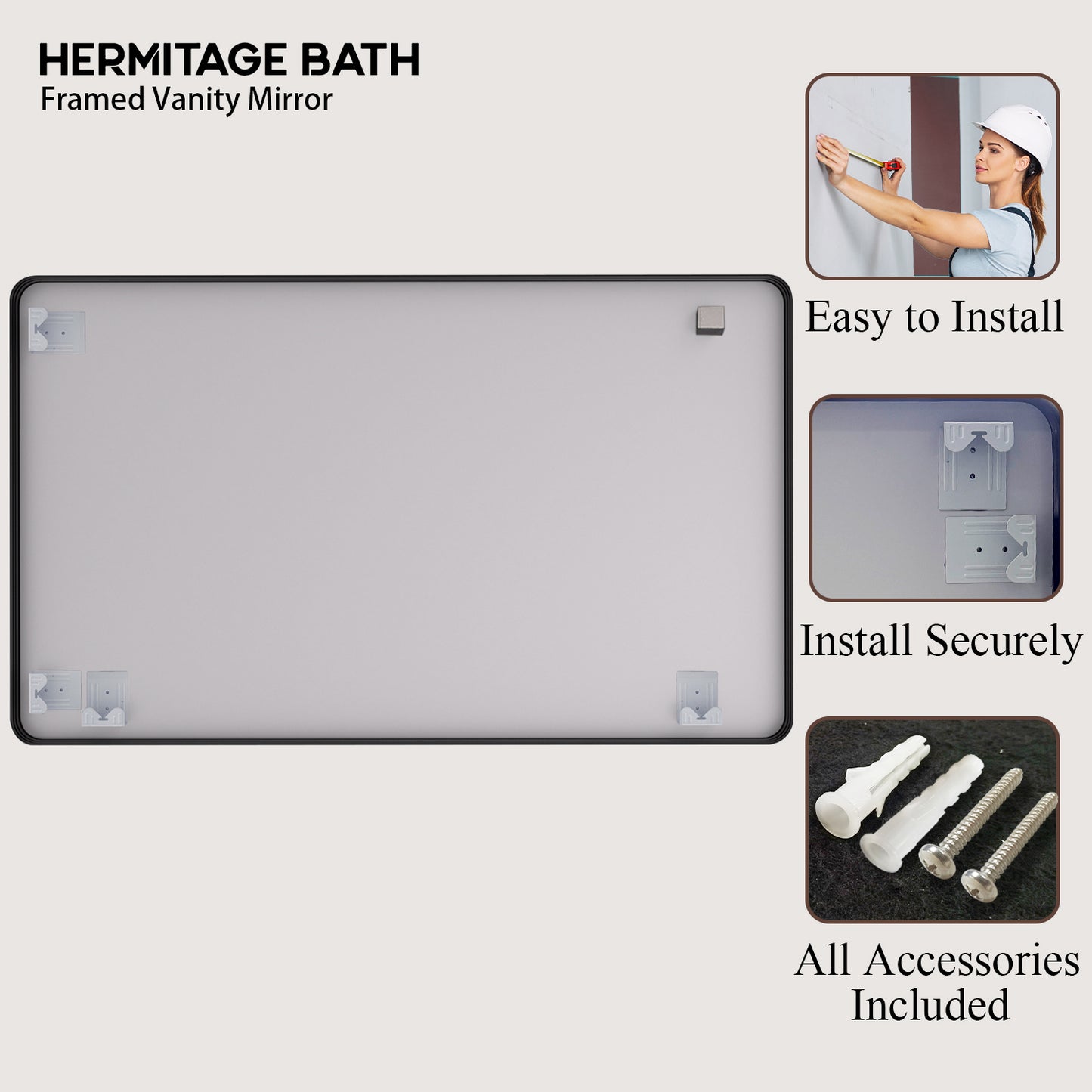 Cosy 60 in. W x 36 in. H Rectangular Framed Wall Bathroom Vanity Mirror