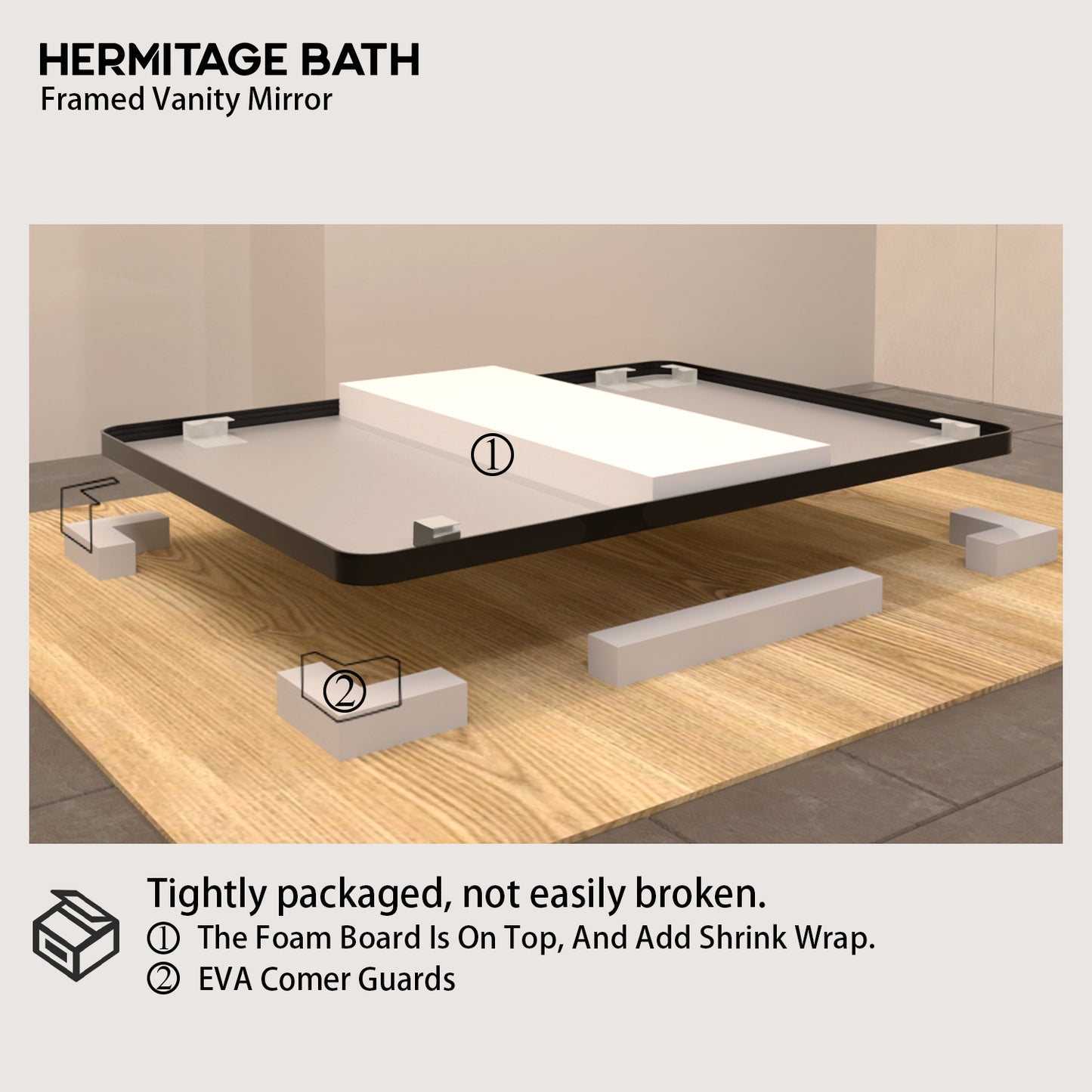 Cosy 60 in. W x 36 in. H Rectangular Framed Wall Bathroom Vanity Mirror