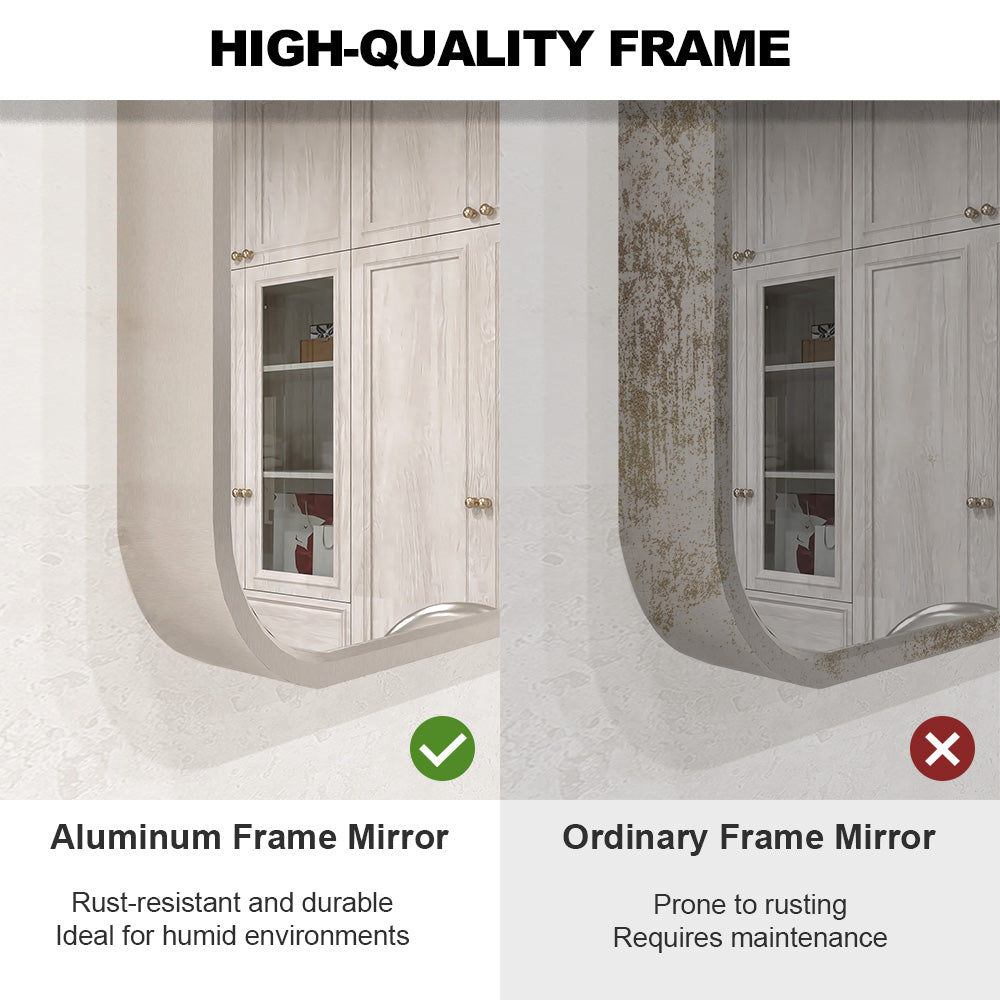 Vista 60 in. W x 36 in. H Rectangular Framed Wall Bathroom Vanity Mirror in Brushed Nickel