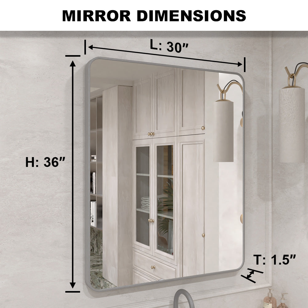 Vista 30 in. W x 36 in. H Rectangular Framed Wall Bathroom Vanity Mirror