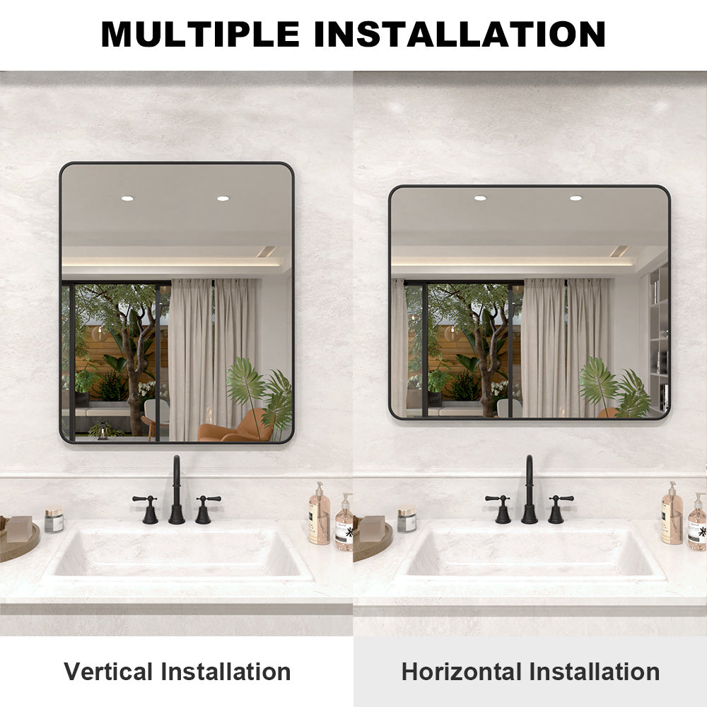 Vista 60 in. W x 36 in. H Rectangular Framed Wall Bathroom Vanity Mirror in Brushed Nickel