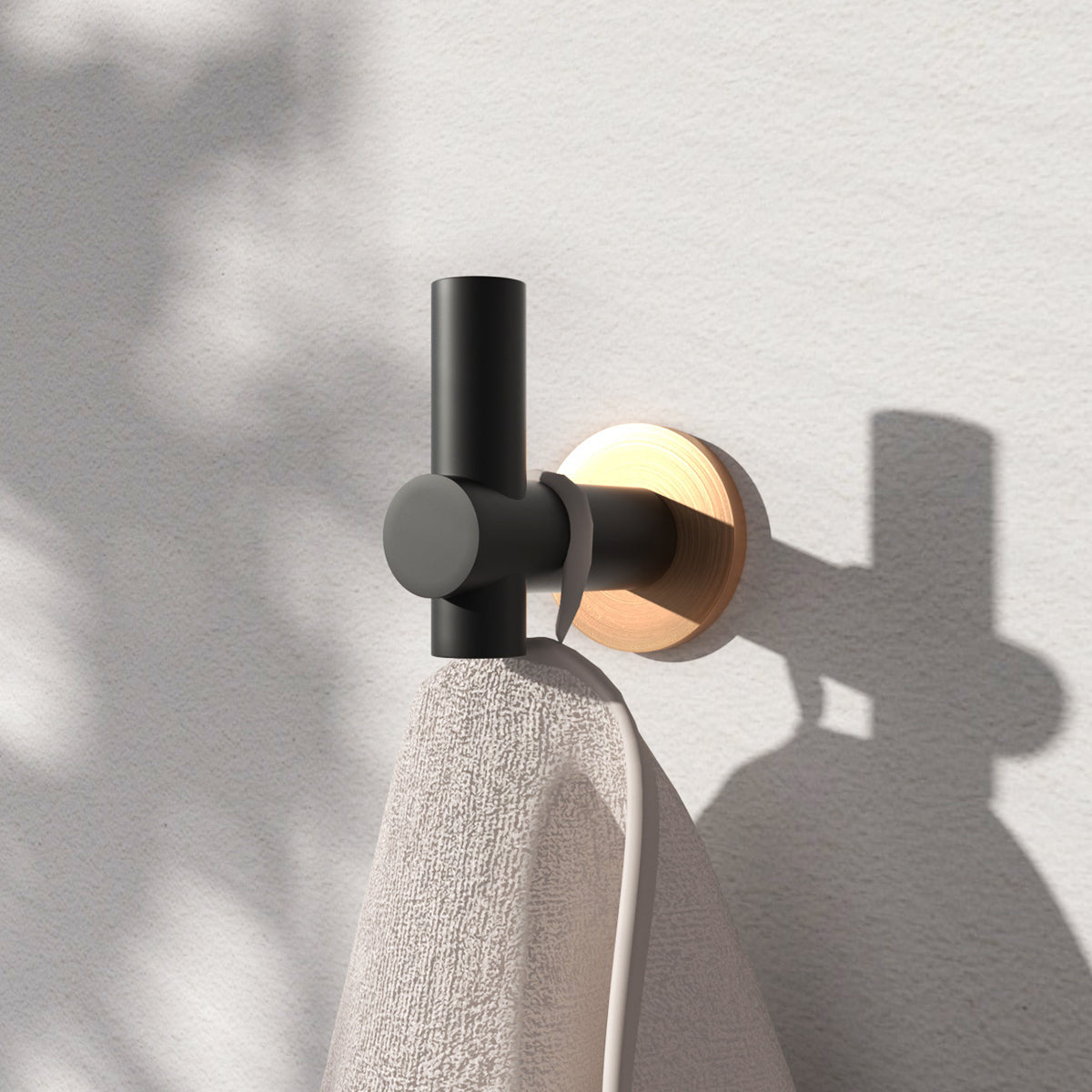 2-Pieces Wall Mounted J-Hook Thicken Space Aluminum Round Bathroom Robe/Towel Hook