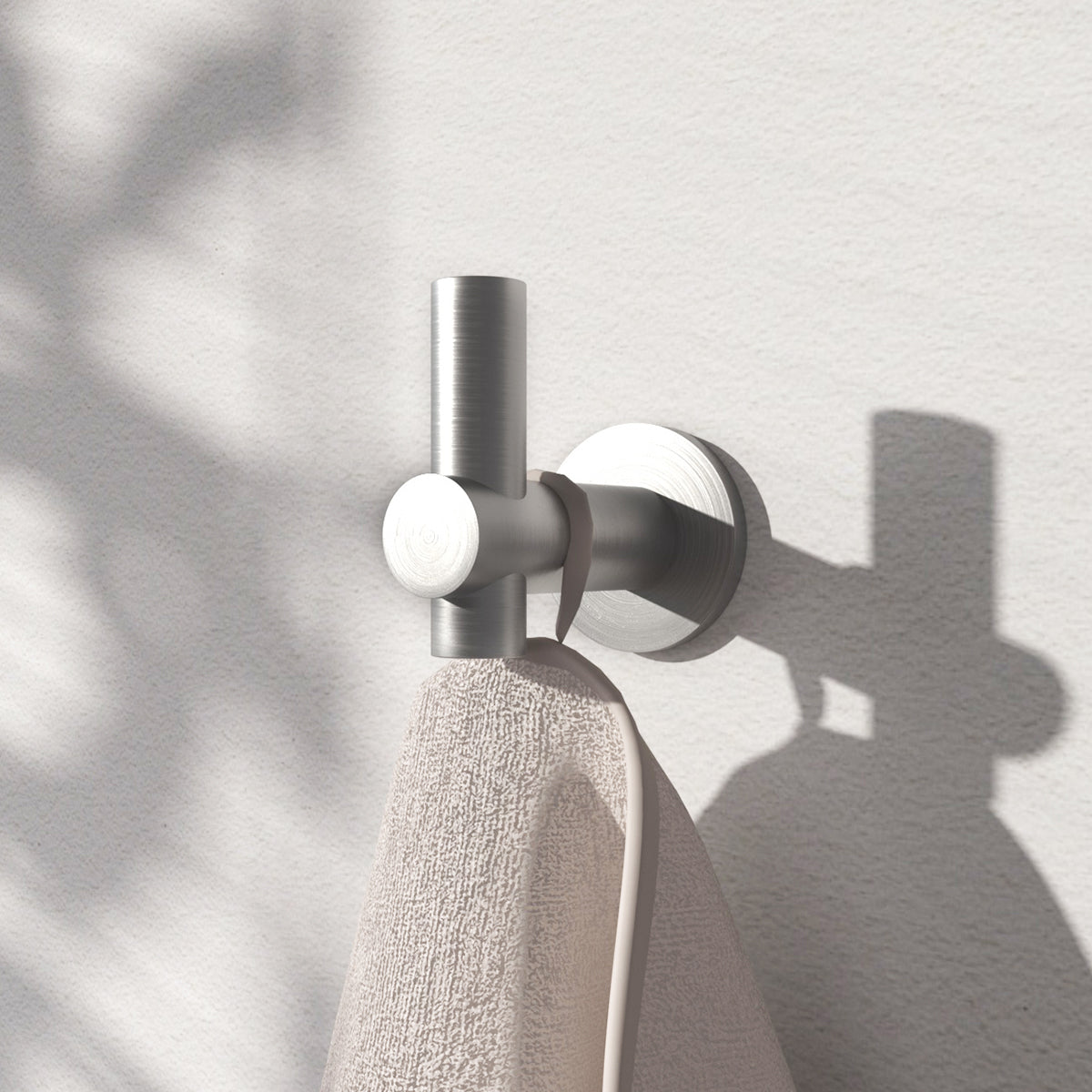 2-Pieces Wall Mounted J-Hook Thicken Space Aluminum Round Bathroom Robe/Towel Hook