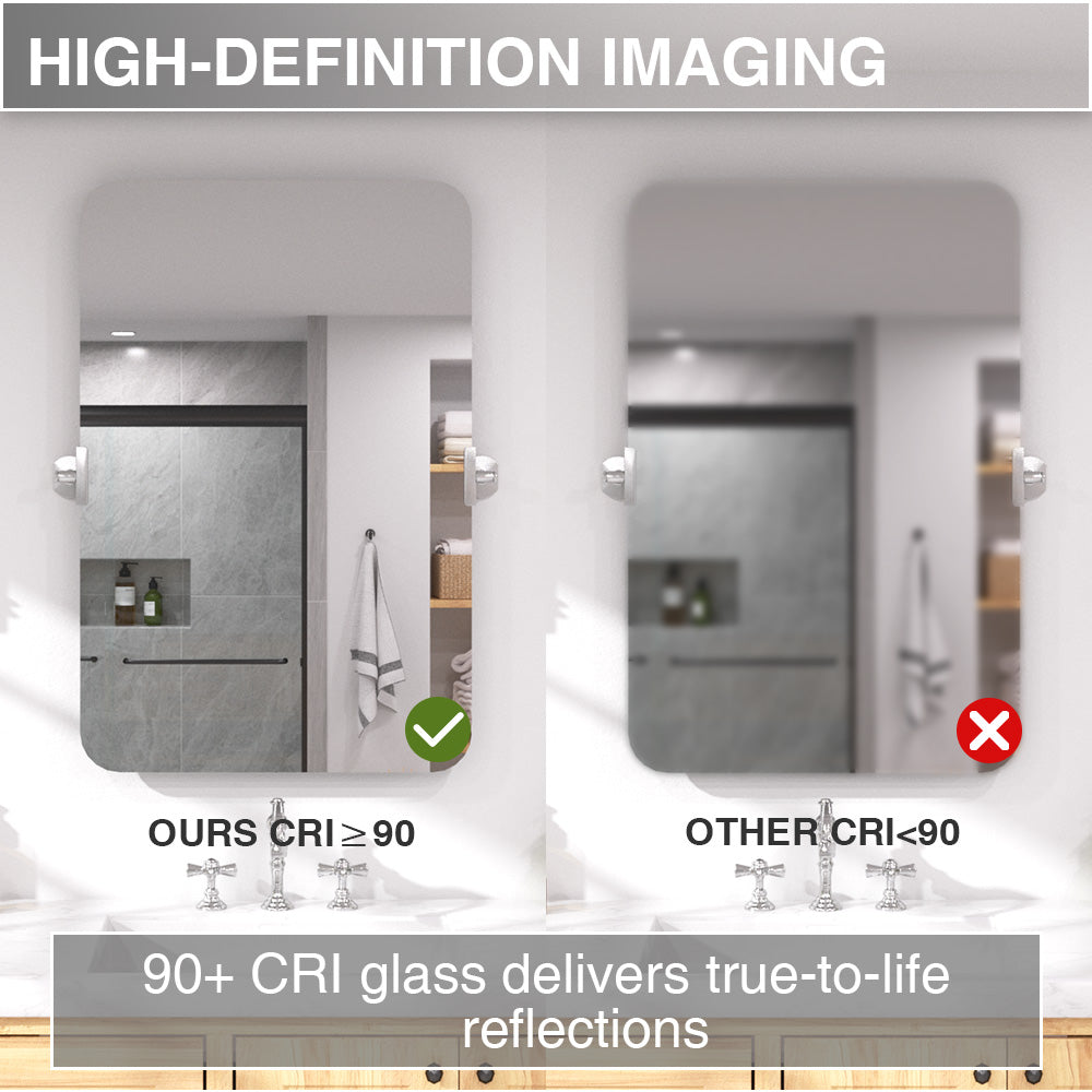 Twirl 20 in. W x 30 in. H Rectangular Frameless Tilt Wall Bathroom Vanity Mirror