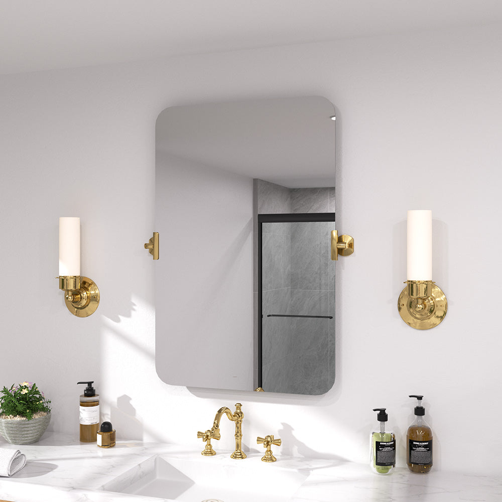 Twirl 20 in. W x 30 in. H Rectangular Frameless Tilt Wall Bathroom Vanity Mirror