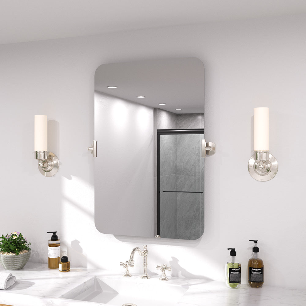 Twirl 20 in. W x 30 in. H Rectangular Frameless Tilt Wall Bathroom Vanity Mirror