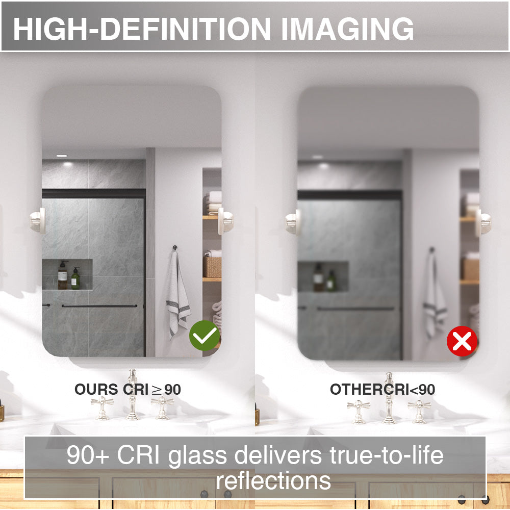 Twirl 20 in. W x 30 in. H Rectangular Frameless Tilt Wall Bathroom Vanity Mirror
