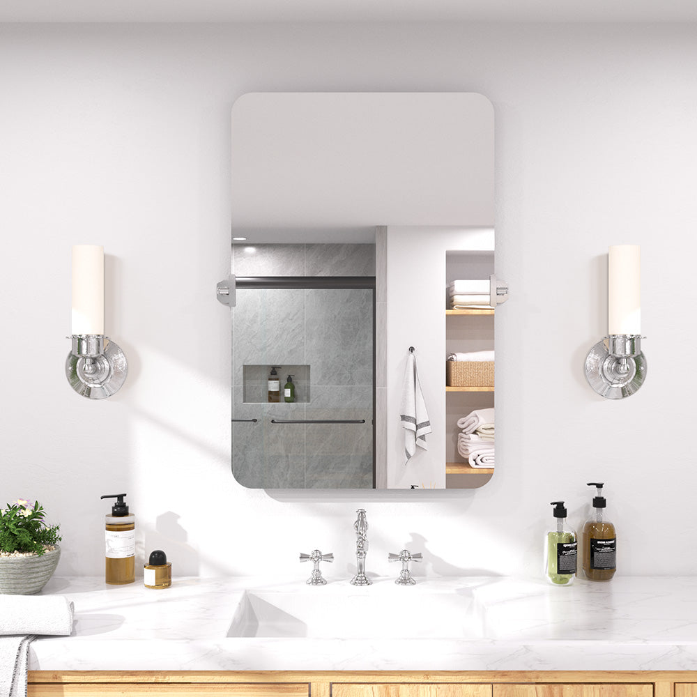 Twirl 24 in. W x 36 in. H Rectangular Frameless Tilt Wall Bathroom Vanity Mirror
