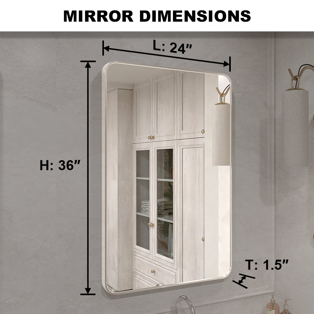 Vista 24 in. W x 36 in. H Rectangular Framed Wall Bathroom Vanity Mirror