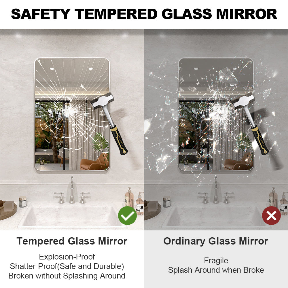 Vista 24 in. W x 36 in. H Rectangular Framed Wall Bathroom Vanity Mirror