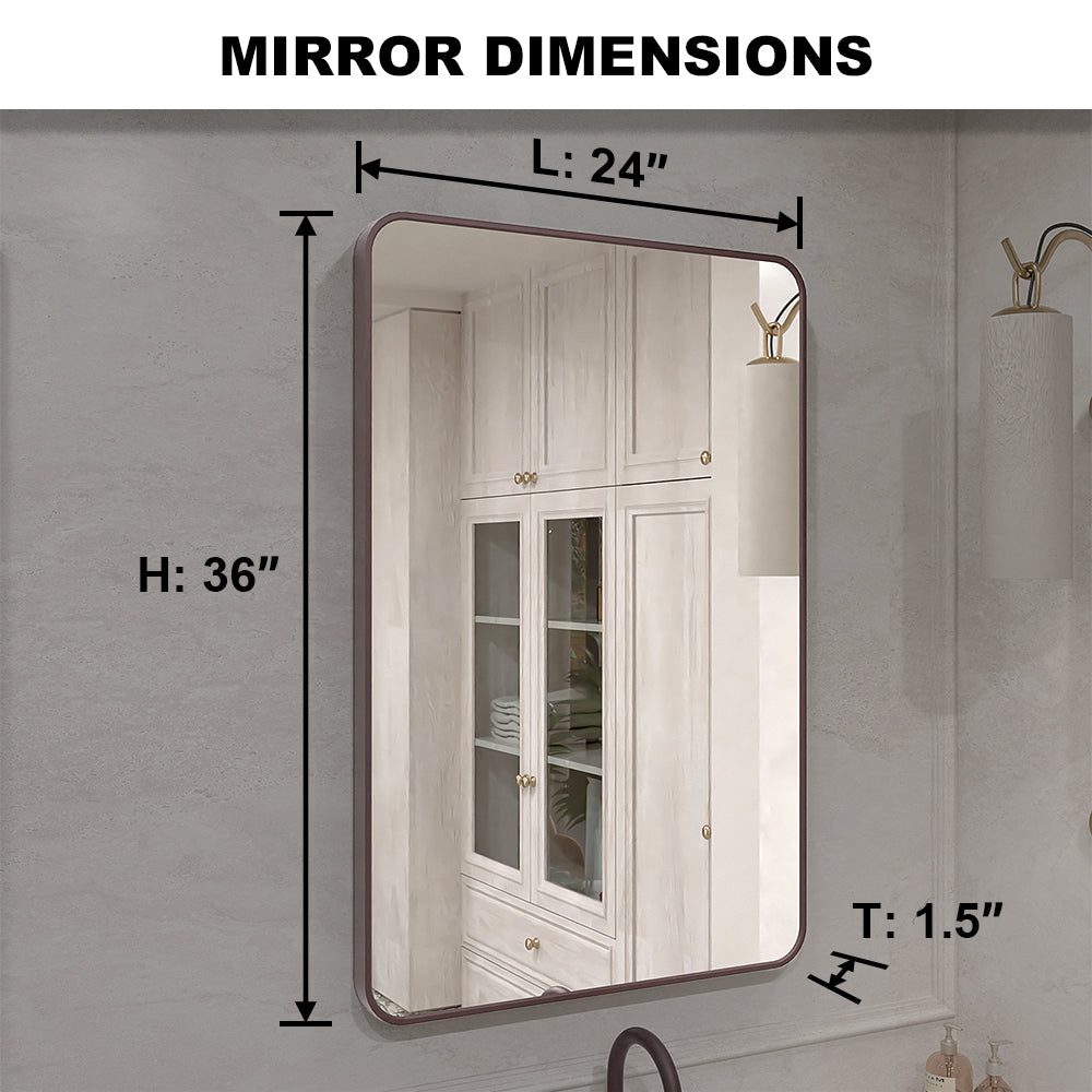 Vista 24 in. W x 36 in. H Rectangular Framed Wall Bathroom Vanity Mirror