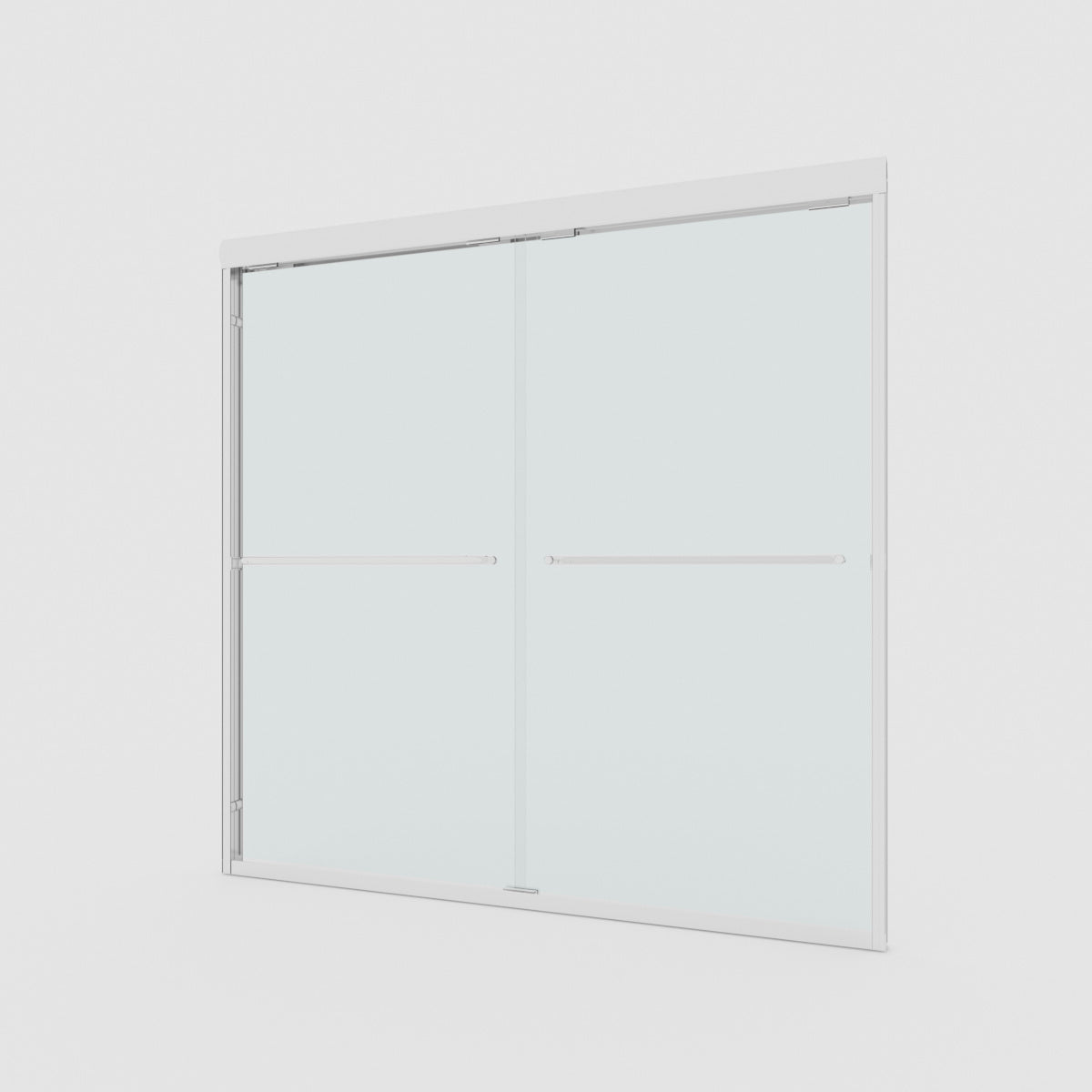 Vorth 60 in. W x 56 in. H Sliding Semi-Frameless Tub Door in Matte Black Finish with Clear Glass