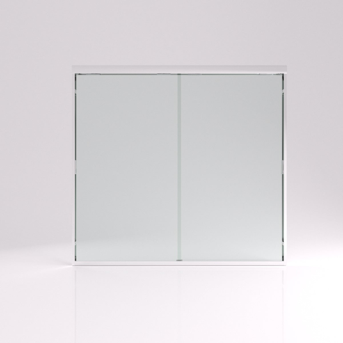 TaiMei 60 in. W x 56 in. H Sliding Semi-Frameless Tub Door with Clear Glass