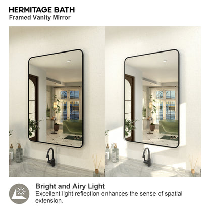 Zyphi 24 in. W x 36 in. H Rectangular Framed Wall Bathroom Vanity Mirror in Gun Grey