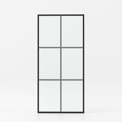 Nyssa 34 in. W x 72 in. H Framed Fixed Shower Screen Door in Matte Black with 5/16 in. (8mm) Tempered Glass