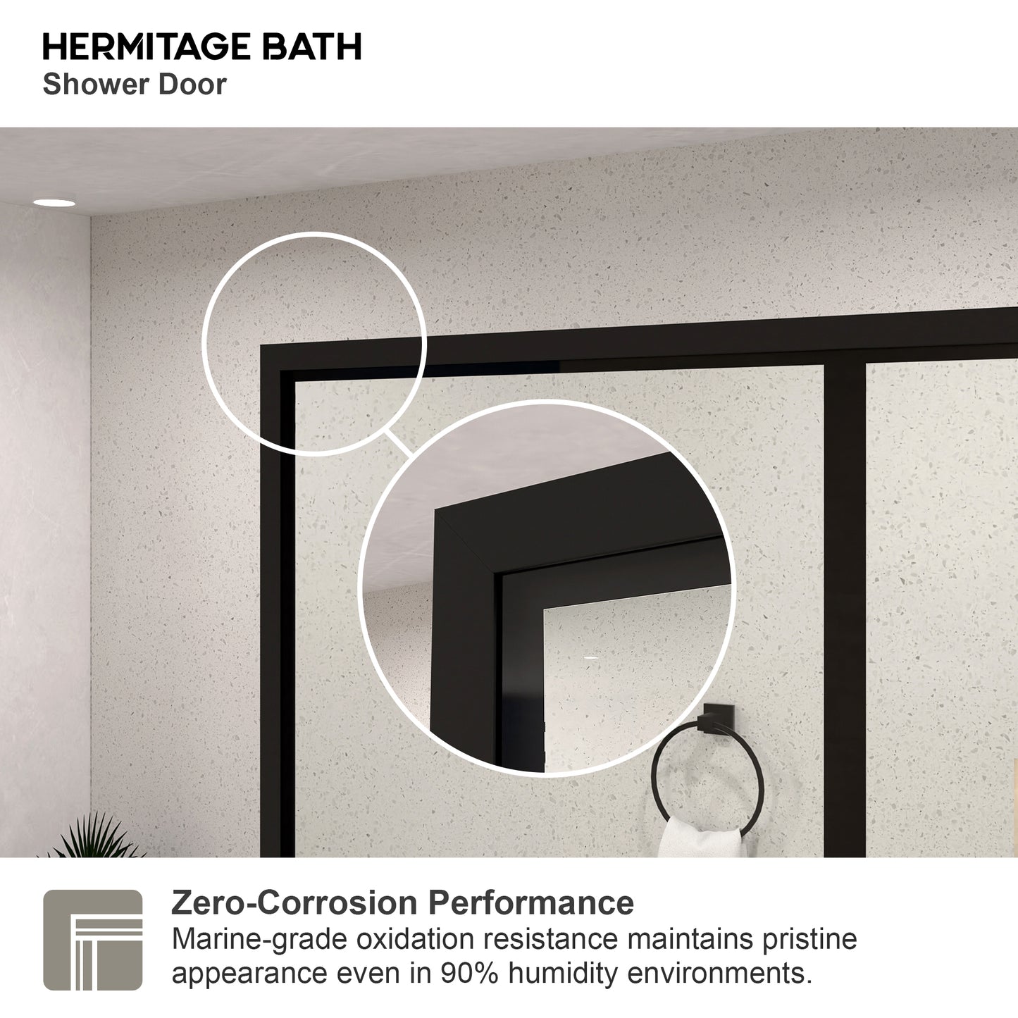Monture 34 in. W x 72 in. H Fixed Framed Shower Screen Door in Matte Black 1010A-4_7806f107-886b-4911-9c60-0791e9b266fc