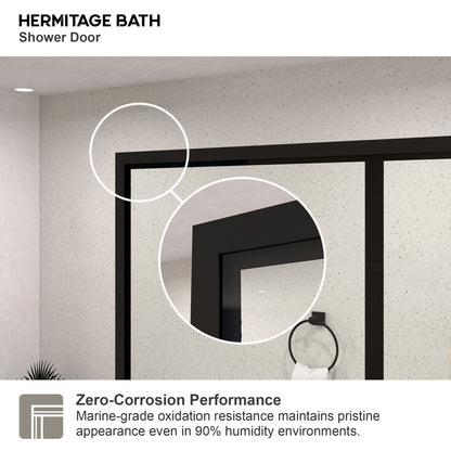 Monture 34 in. W x 72 in. H Fixed Framed Shower Screen Door in Matte Black 1010A-4_7806f107-886b-4911-9c60-0791e9b266fc