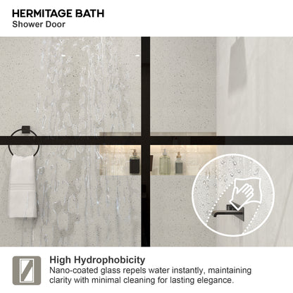 Monture 34 in. W x 72 in. H Fixed Framed Shower Screen Door in Matte Black 1010A-7_a7bca396-b5ec-4d1c-a29b-672d16a40a6e