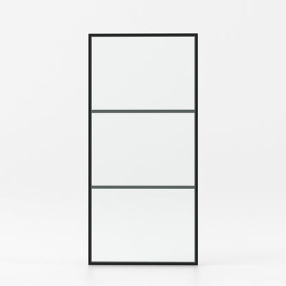 Nyssa 34 in. W x 72 in. H Framed Fixed Shower Screen Door in Matte Black with 5/16 in. (8mm) Tempered Glass
