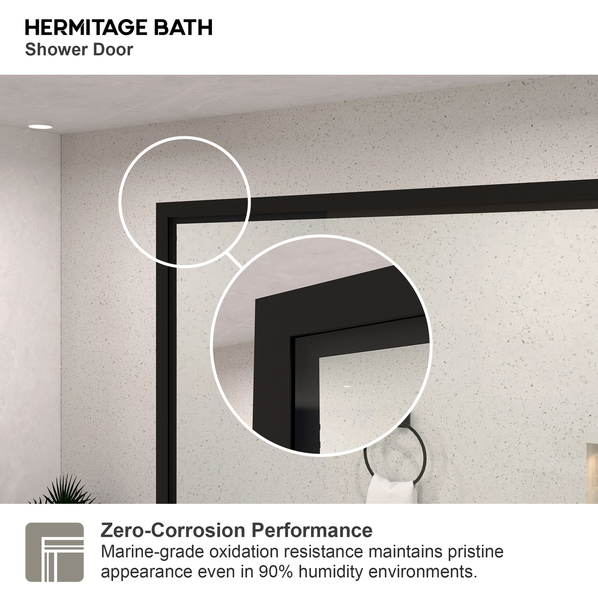 Monture 34 in. W x 72 in. H Fixed Framed Shower Screen Door in Matte Black 1010C-4_7e06813b-893c-46f7-a7f8-57868fdd33cb