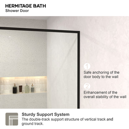 Monture 34 in. W x 72 in. H Fixed Framed Shower Screen Door in Matte Black 1010C-6_ce18ce4a-3e52-4720-a2e9-588497bb902b