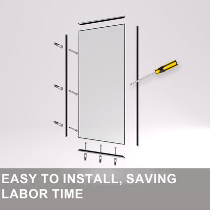 Nyssa 34 in. W x 72 in. H Framed Fixed Shower Screen Door in Matte Black with 5/16 in. (8mm) Tempered Glass