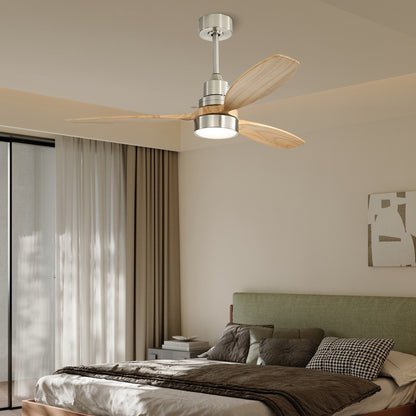 Taimei Selen 52 in. Downrod Standard Ceiling Fan with Integrated LED with Remote Included 3-Blade Reversible