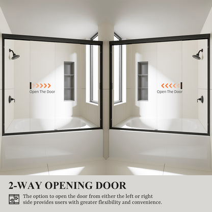 Nivorix Apex 60 in. W x 56 in. H Sliding Semi-Frameless Tub Door with Clear Glass 10_049841b2-232d-4dc3-9ef6-fe3f956519f8