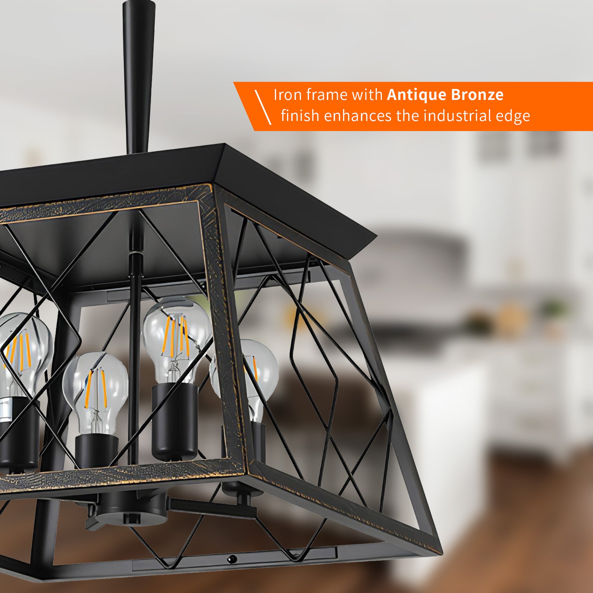 Taimei Vesper 16 in. 4-Light & Rustica 5-Light Farmhouse Industrial Chandelier Light 10_05dfbaa7-4a92-4e0a-bbf5-ec797b63ee49