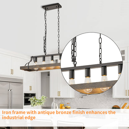 Taimei Olla 34 in. 5-Light Modern Farmhouse Chandelier Light