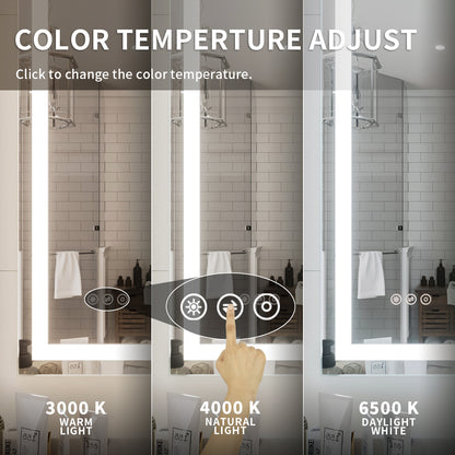 Niveal LMV Series Rectangular Frameless LED Wall Bathroom Vanity Mirror in Silver 10_1d3887ff-7340-4895-a430-a1765a78617d
