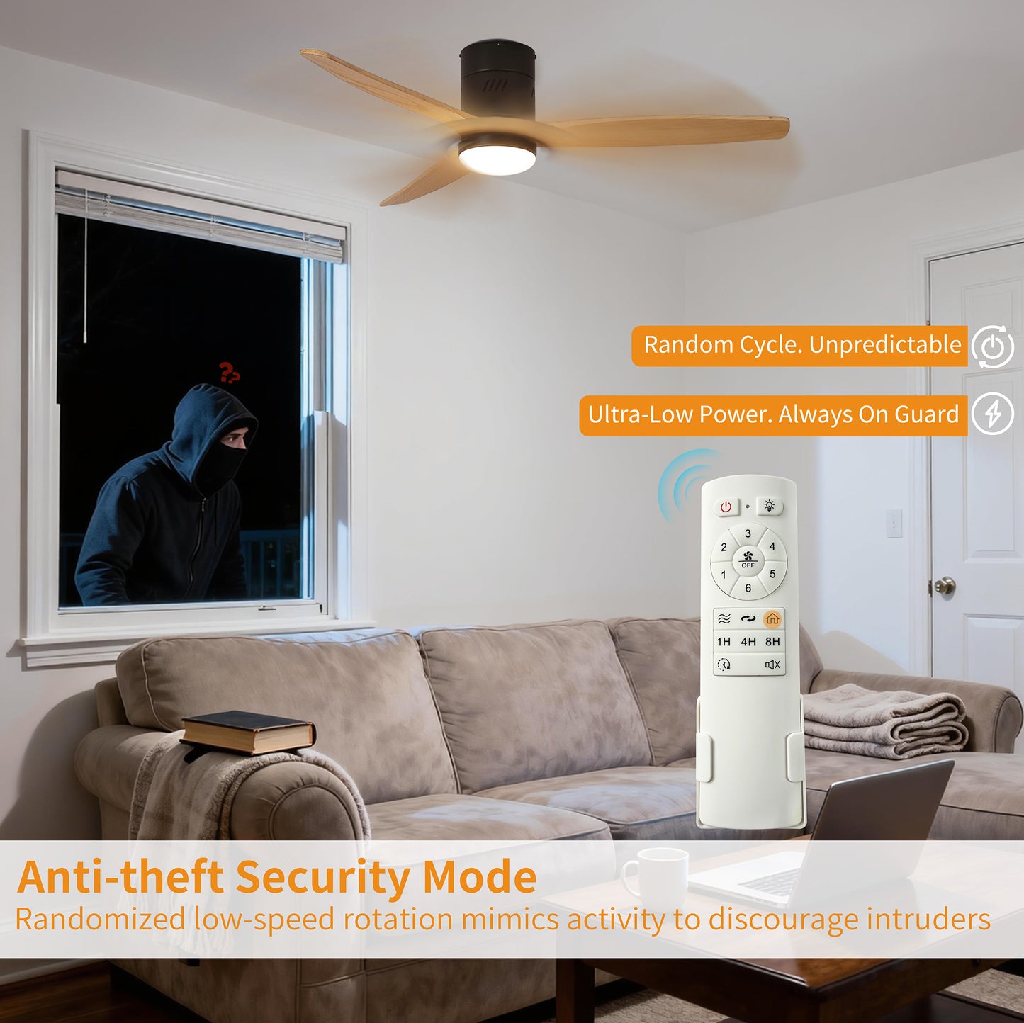 Taimei Ryme 52 in. Flush Mount Ceiling Fan with Light and Remote, DC Motor, Reversible 10_203accfd-32f7-49a7-a3b6-da89ad424e74