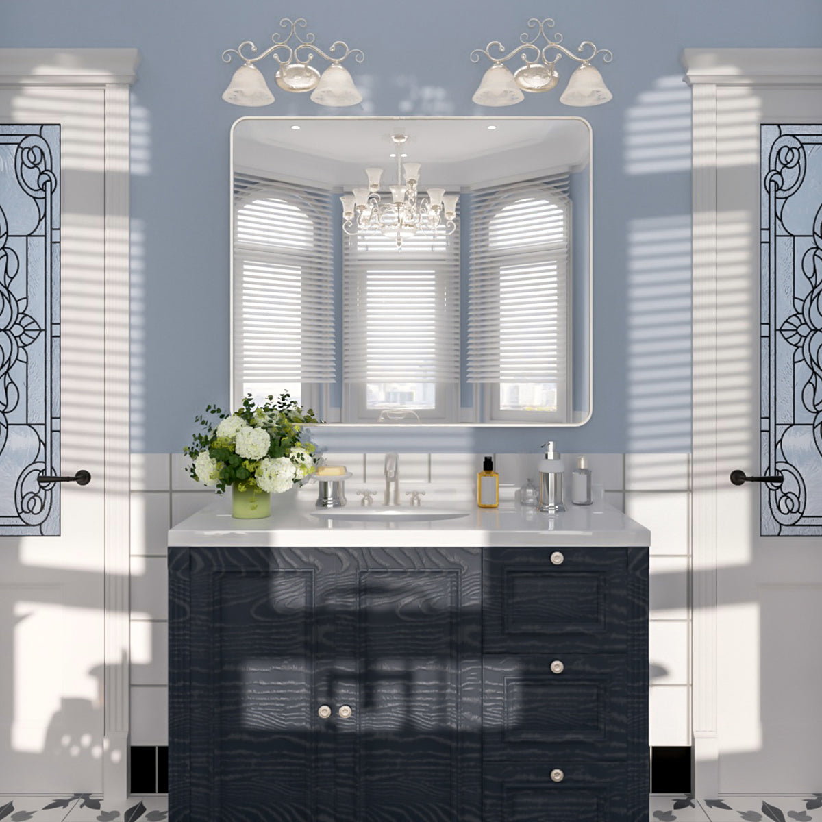 Nivorix NRSM Series Tempered Glass Brushed Nickel Rectangular Framed Wall Bathroom Vanity Mirror 10_24ac7843-bc66-4db4-b65a-1e37047a8d60