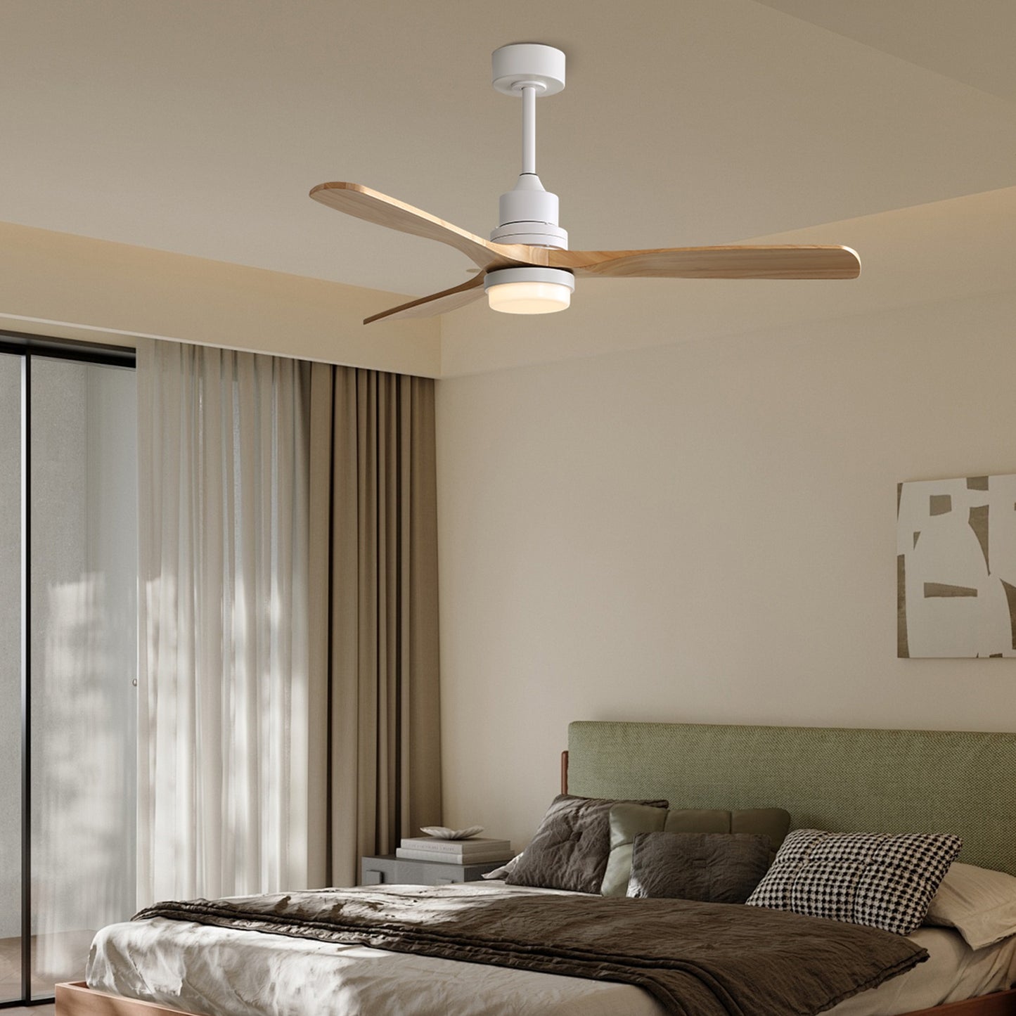 Taimei Nimis 52 in. Downrod Standard Ceiling Fan with Integrated LED with Remote Included DC Motor 10_27285f2d-1ea2-4995-81ec-864555b1bac0