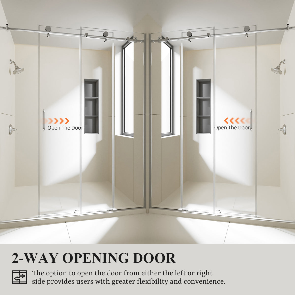 Nivorix Cryptic 60 in. W x 76 in. H Sliding Semi-Frameless Shower Door with Clear Glass 10_28cf9808-d74f-4a5d-a42a-ab579be113de