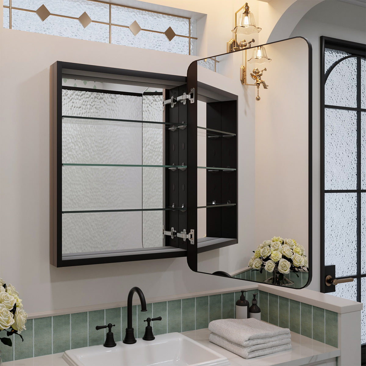 Nivorix NRFM Series Rectangular Aluminum Framed Medicine Cabinet with Mirror 10_29e904d7-12b3-4267-baf2-2531a91839a0