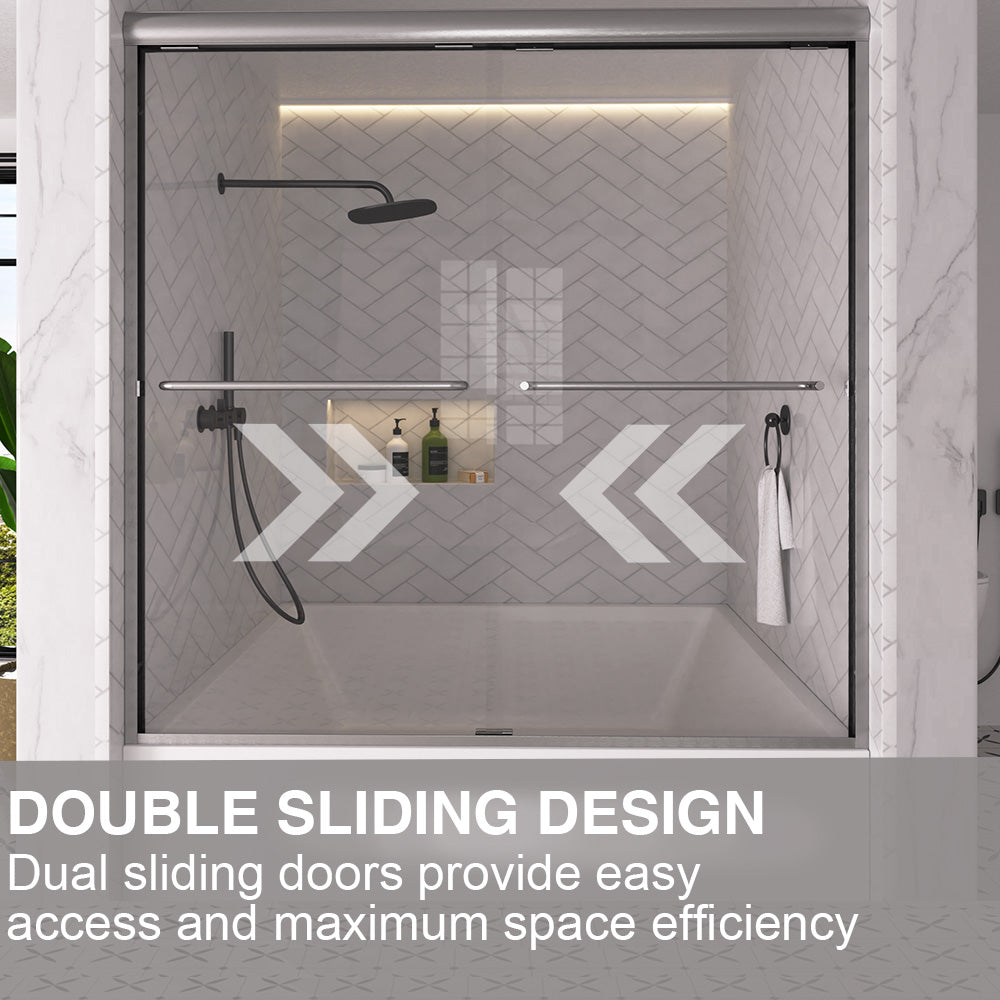 Shine 60 in. W x 56 in. H Semi-Frameless Sliding Tub Door with 1/4 in. Clear Tempered Glass 10_2c4e6943-3ba9-4431-b43d-d88bd729a63a