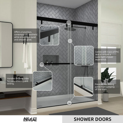 Niveal Koln 60 in. W x 72 in. H Sliding Semi-Frameless Shower Door with Clear Glass 10_3121f8b8-b137-43a1-9849-e81acac1b2c6