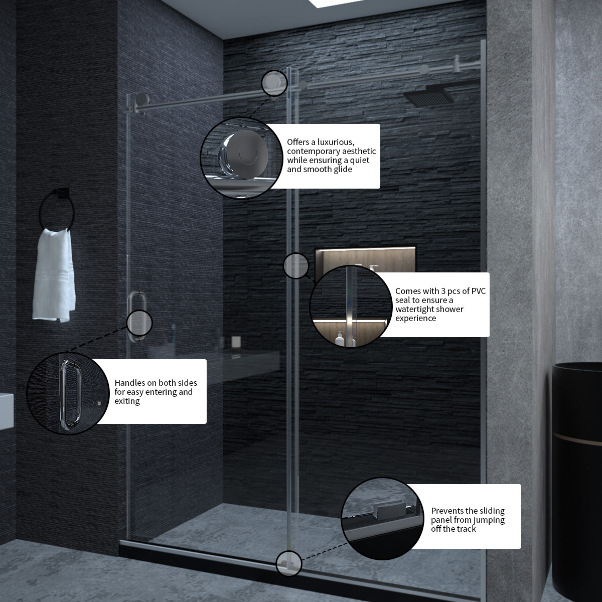Niveal Ruhr 60 in. W x 76 in. H Sliding Semi-Frameless Shower Door with Clear Glass 10_350651fd-b8ea-47db-92f9-6cc0154245e2