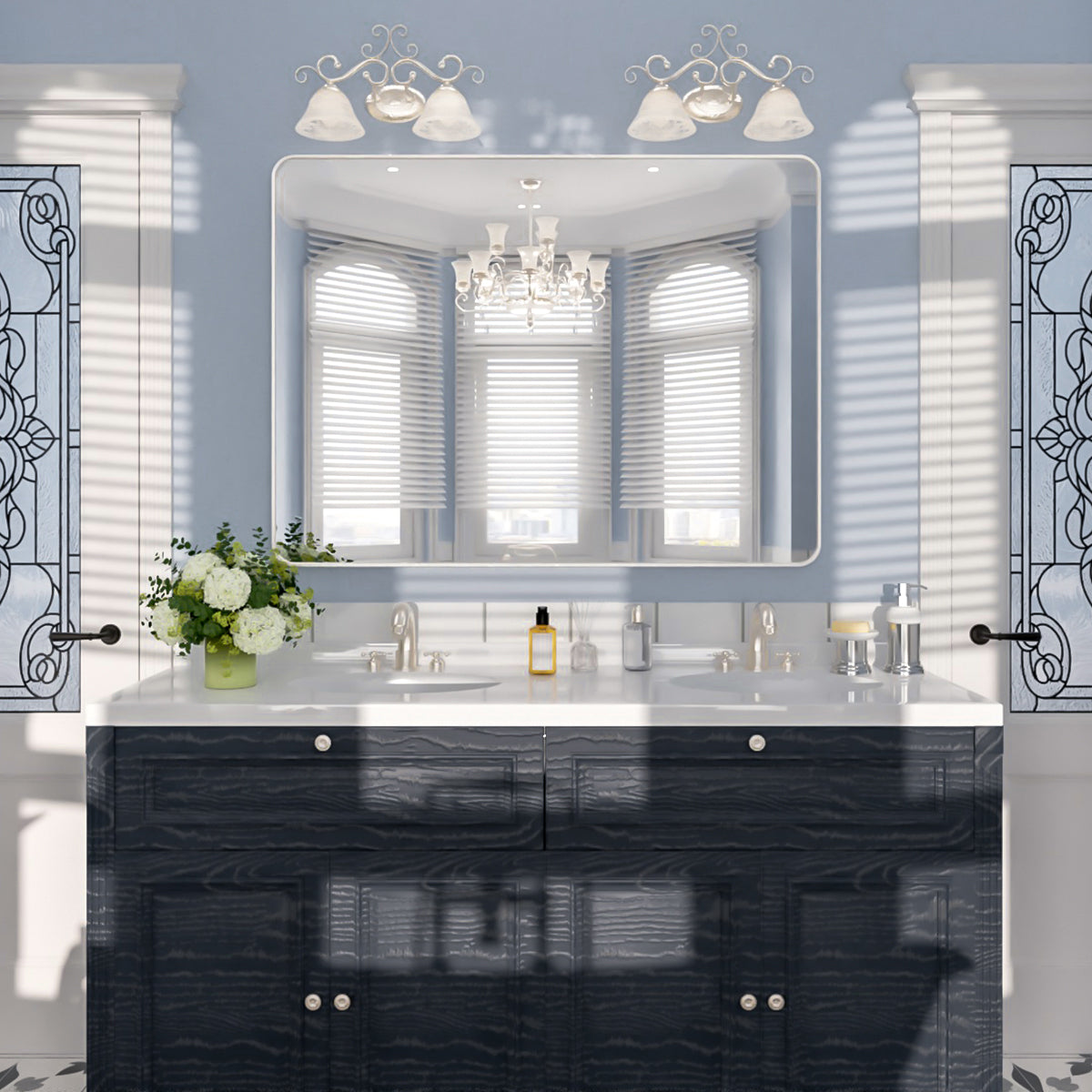Nivorix NRSM Series Tempered Glass Brushed Nickel Rectangular Framed Wall Bathroom Vanity Mirror 10_3791dddc-819a-4b62-bc33-7d8a11a156eb